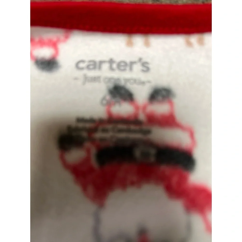 Christmas Carter's‎ NWT 6 mo fleece sleeper Santa and reindeer